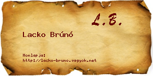 Lacko Brúnó névjegykártya